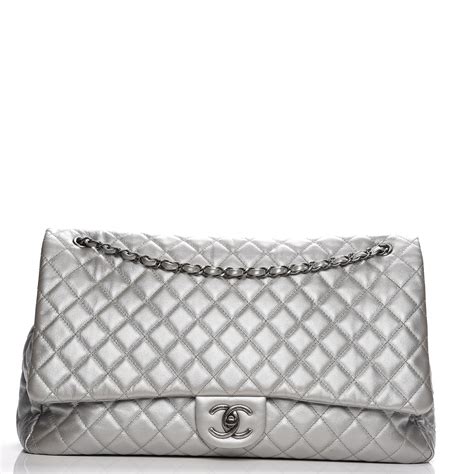 caviar up in the air chanel flap bag|Chanel Airlines Flap Quilted Caviar XXL Silver .